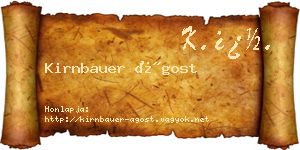 Kirnbauer Ágost névjegykártya
